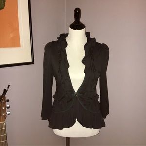 Anthropologie Cartonnier Ruffle Knit Blazer